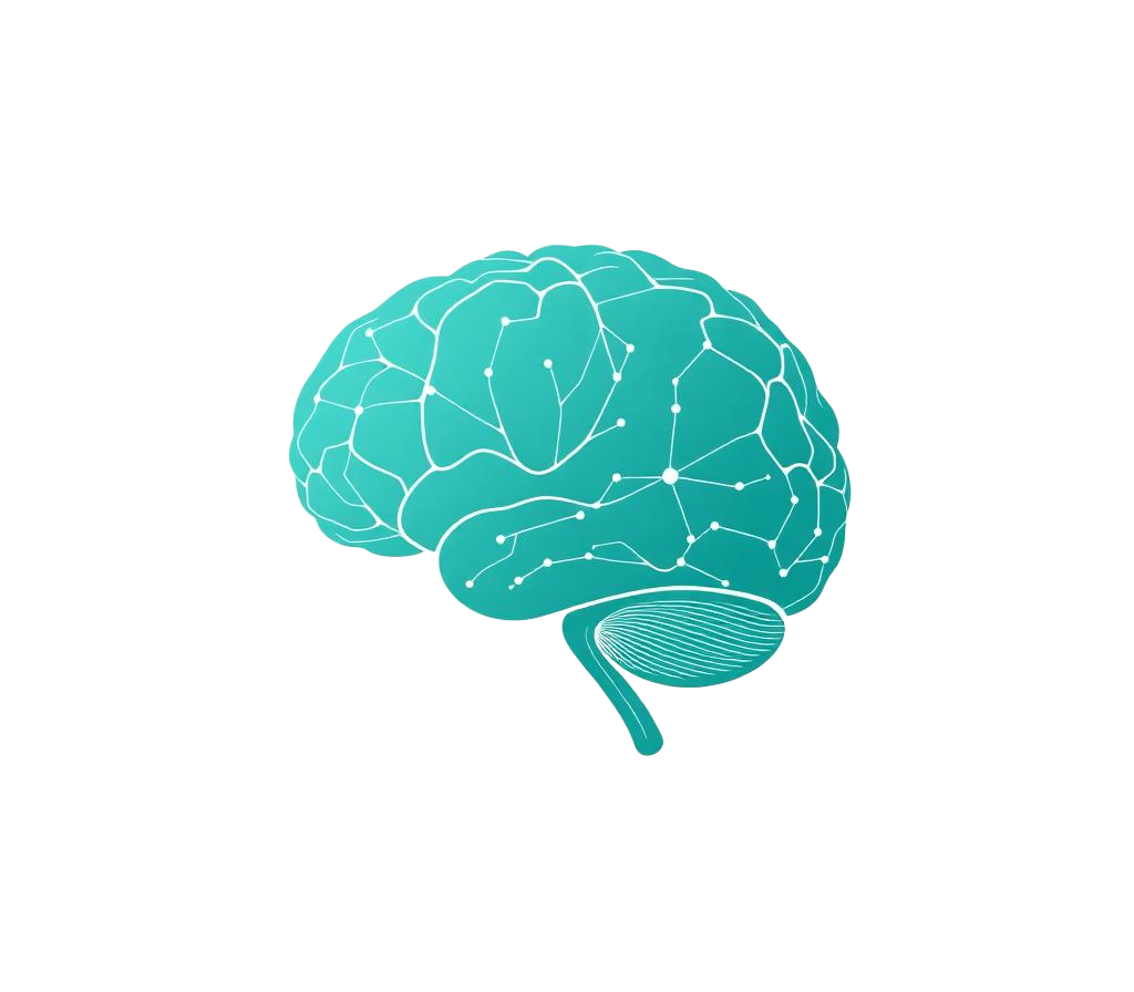 Illustration of a human brain with neural network connections